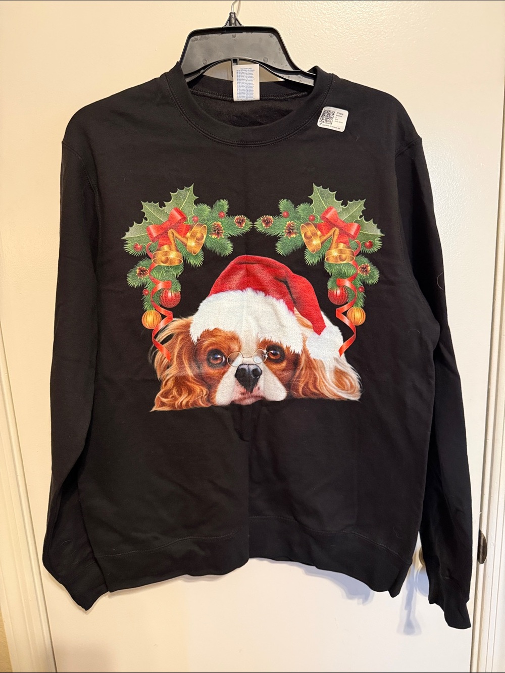 Holiday Cavalier King Charles Dog Sweatshirt - Black